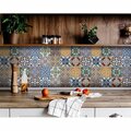 Homeroots 4 x 4 in. Addina Multi Blue Mosaic Peel & Stick Tiles 400380